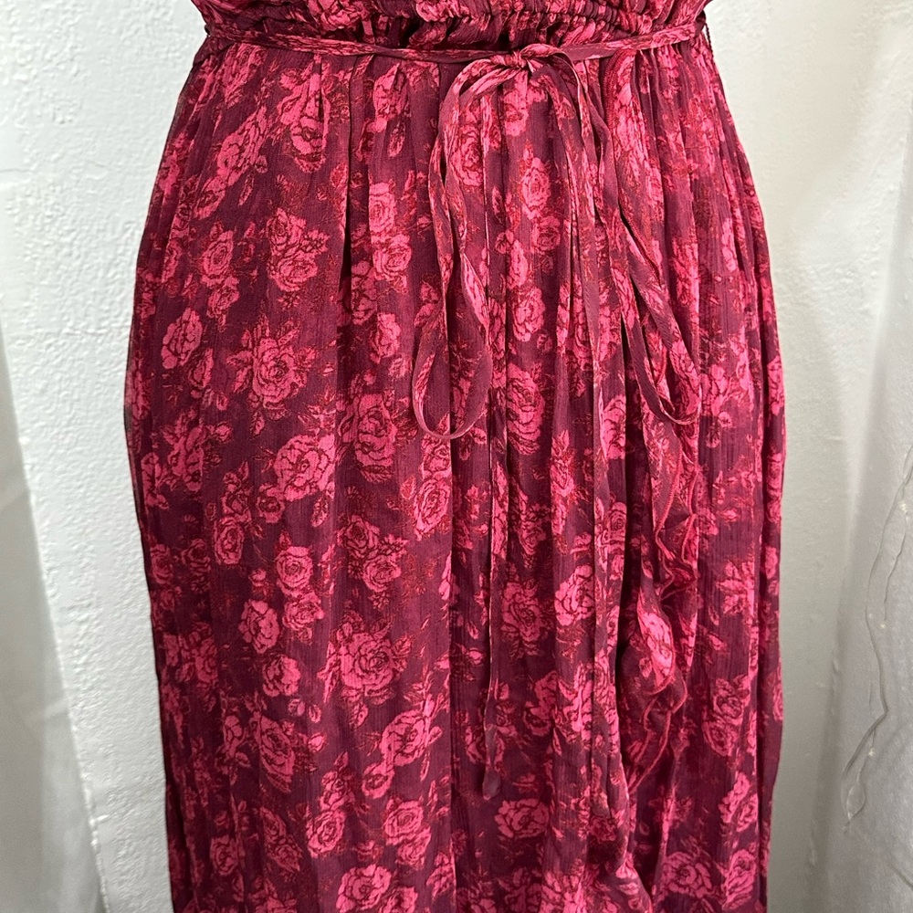 RARE ✨ Sundance red Blooms Dress Rose Garden Party dress size Petite Small - Picture 4 of 16